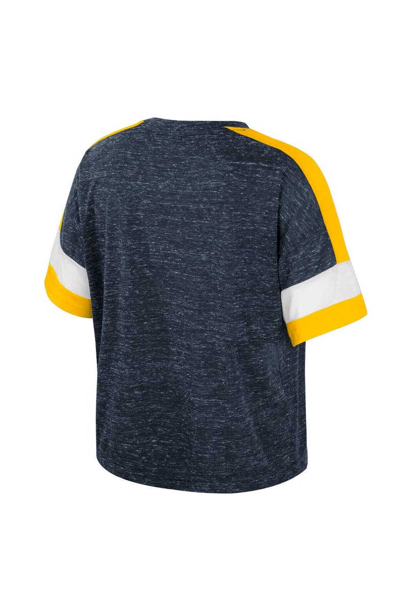 COLOSSEUM Women's Colosseum Navy Michigan Wolverines Ruth Color Block Scoop Neck T-Shirt, Alternate, color, 