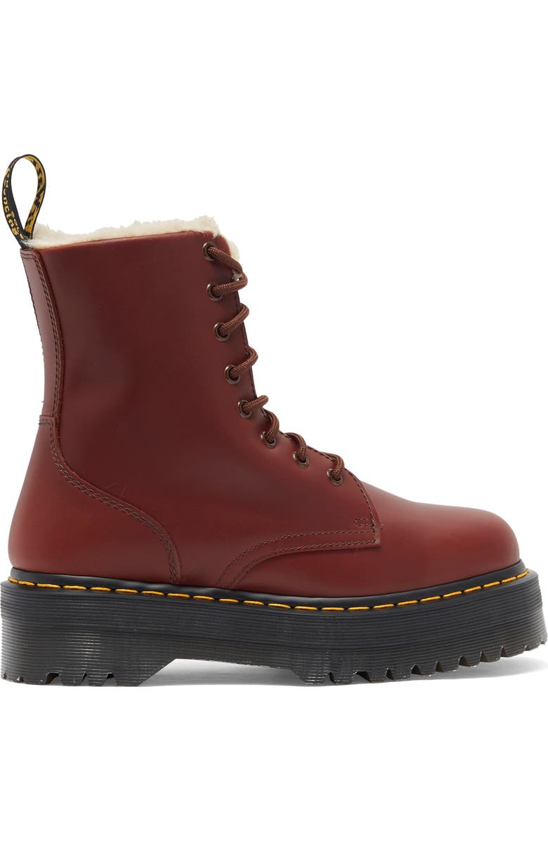 Dr. Martens Jadon Abruzzo Faux Fur Lined Lug Sole Combat Boot, Alternate, color,