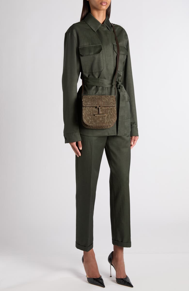 TOM FORD Twill Safari Jacket, Alternate, color, Dark Pine