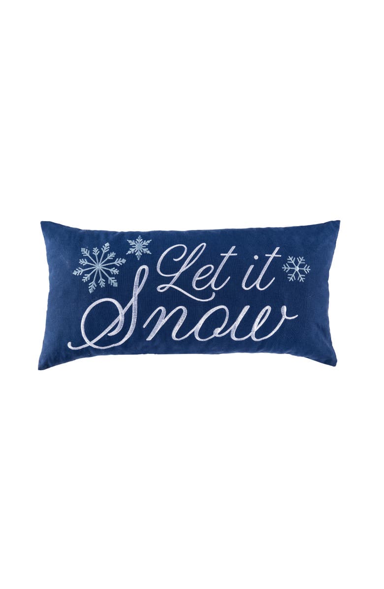 C&F Home Let It Snow Pillow, 12" x 24", Main, color, Blue