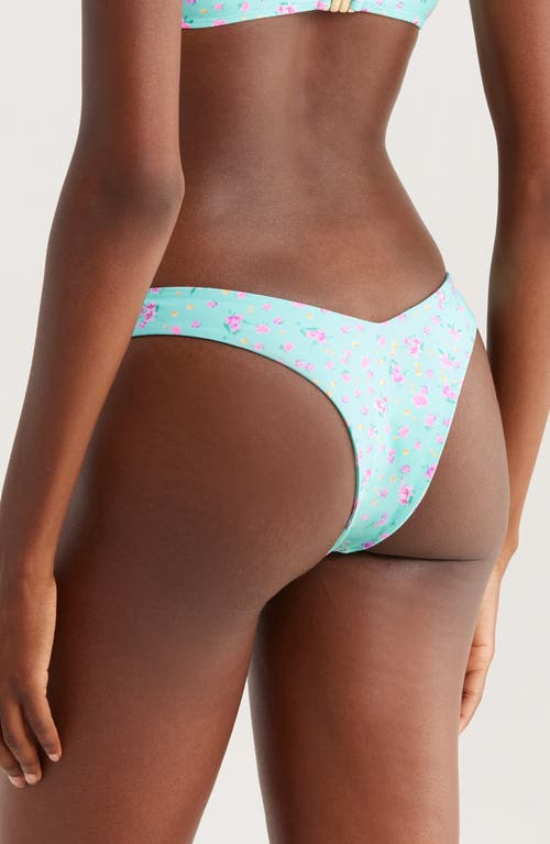 Kulani Kinis Retro Y Thong Bikini Bottoms In Blue