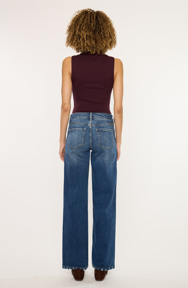 KanCan Dania Essentials High Rise Wide Leg Jeans, Alternate, color, Dark Wash