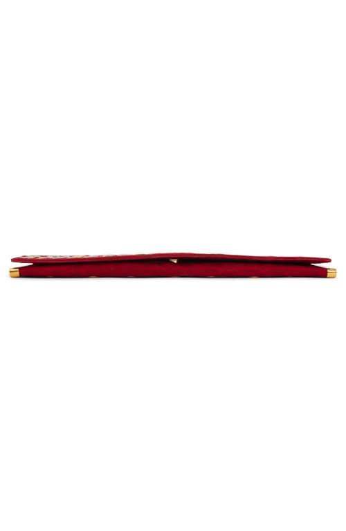 Jeffrey Campbell Suede Clutch In Red Suede Silver Gold