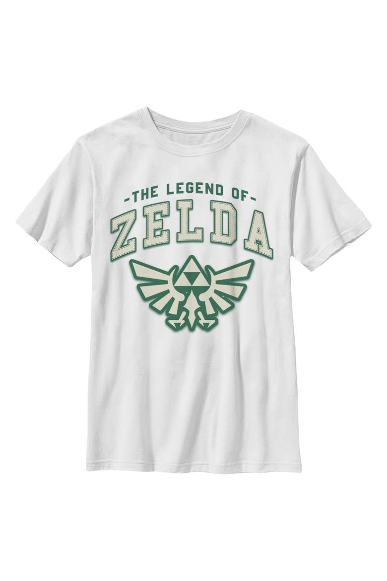 Boy's Nintendo Official Hyrule Crest  Graphic T-Shirt, Main, color, White
