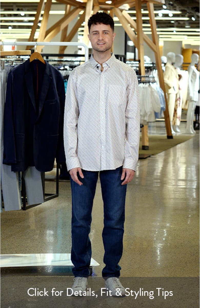 Fan Print Button-Up Shirt, sales video thumbnail