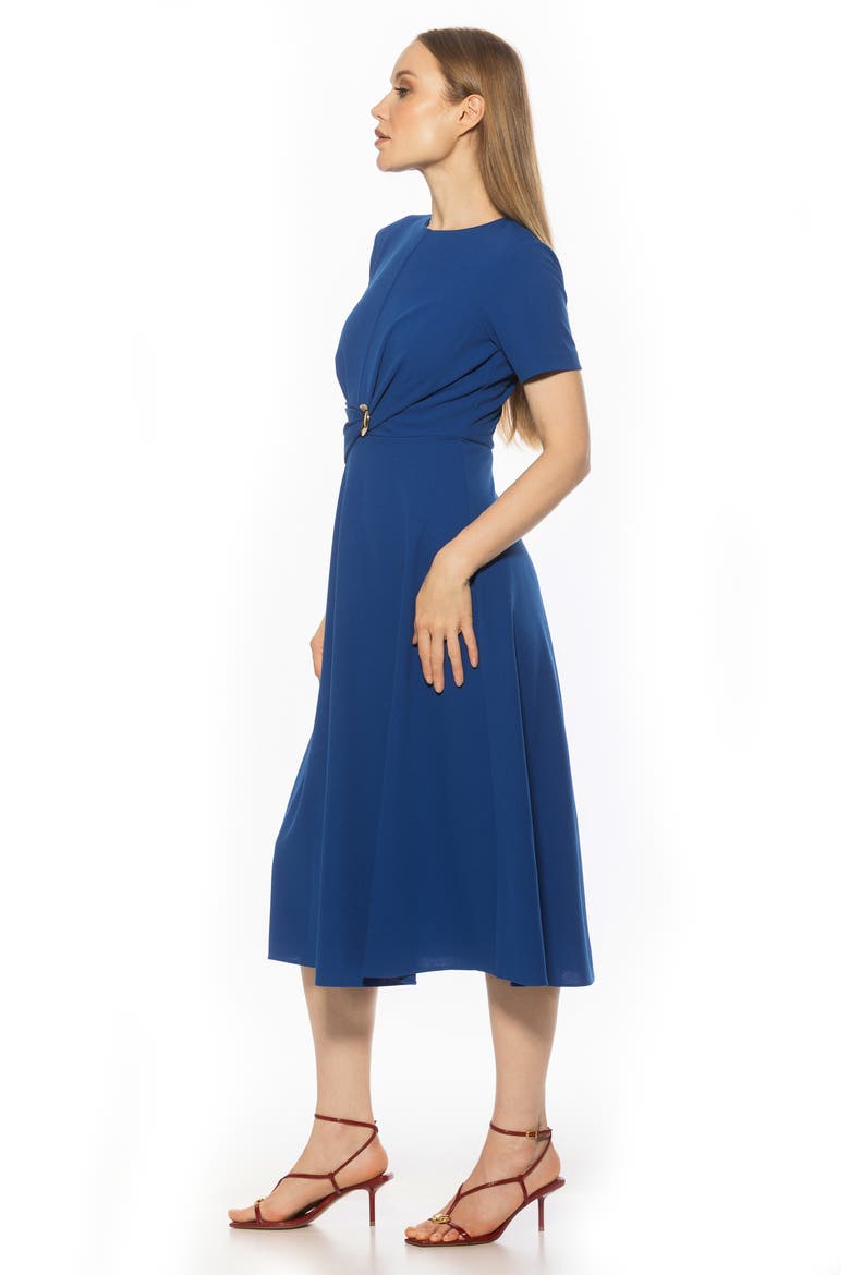 Xi Gathered Waist Midi Dress, Alternate, color, LAPIS