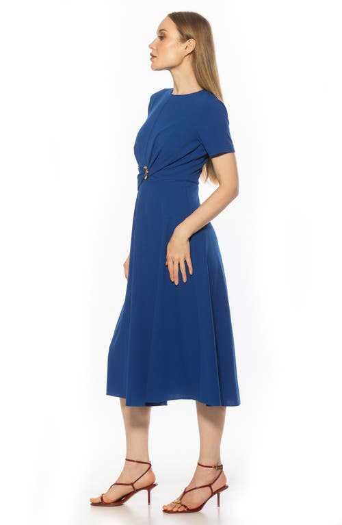 Alexia Admor Xi Gathered Waist Dress In Blue