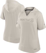 FANATICS Women's Fanatics Cream Seattle Kraken Authentic Pro Road Short Sleeve V-Neck Pullover Hoodie
