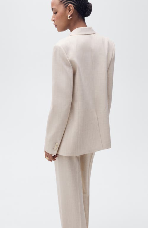 Mango Structured Jacket In Nude