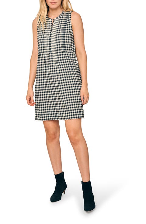 Isha Sleeveless Gingham Shift Dress
