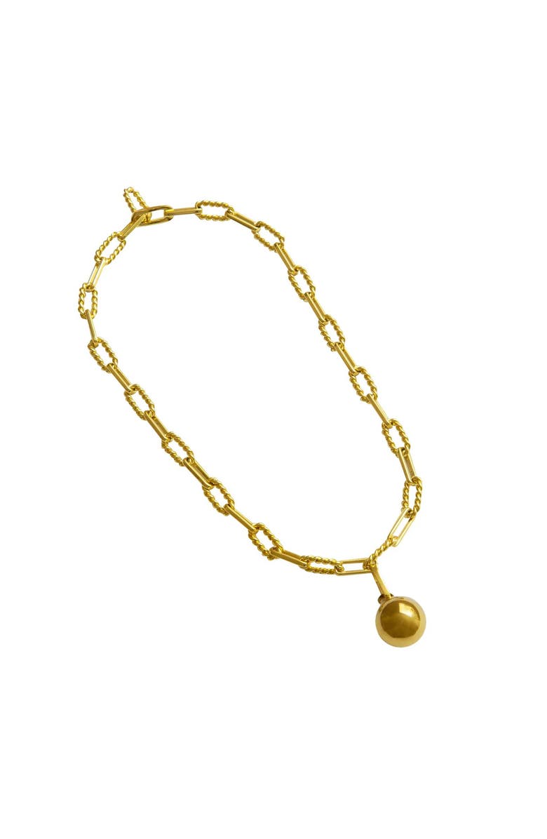 Outofoffice Gold Ball Pendant Necklace, Main, color, Gold
