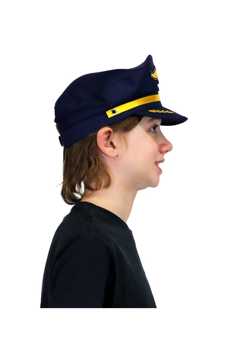 Kids Airline Pilot Cap, Alternate, color, Navy