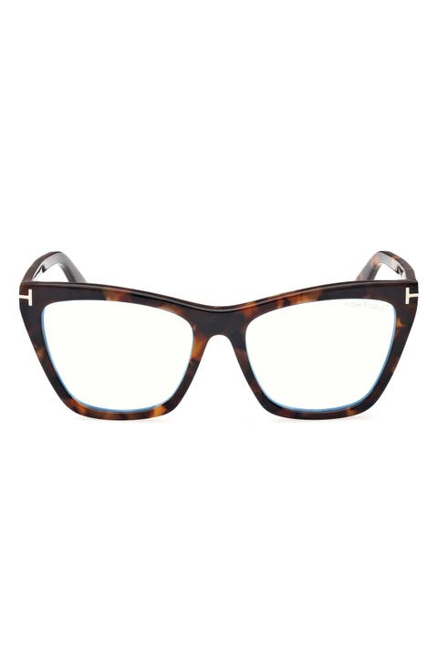54mm Cat Eye Blue Light Blocking Optical Glasses