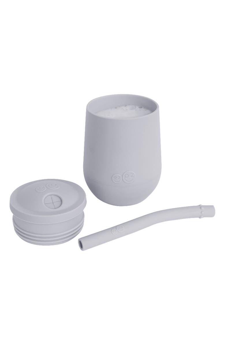 ezpz Mini Cup & Straw, Alternate, color, Pewter