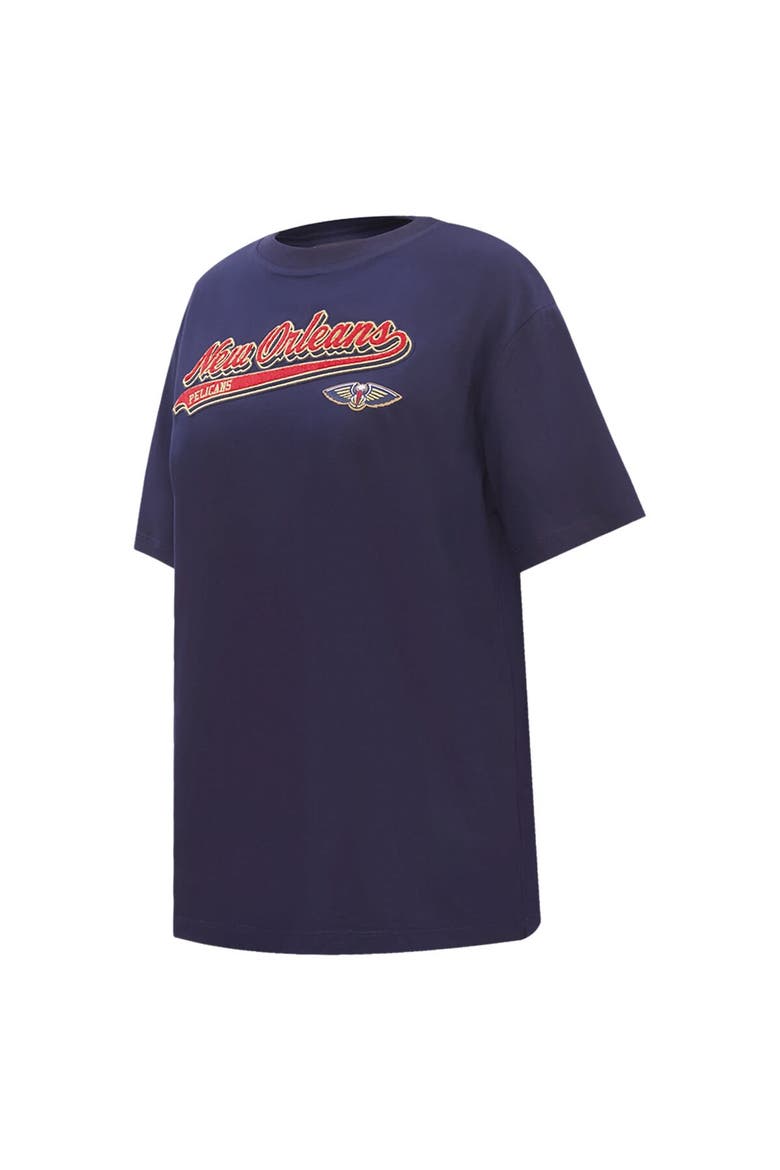 Women's Pro Standard Navy New Orleans Pelicans Script Boyfriend T-Shirt, Alternate, color, Navy