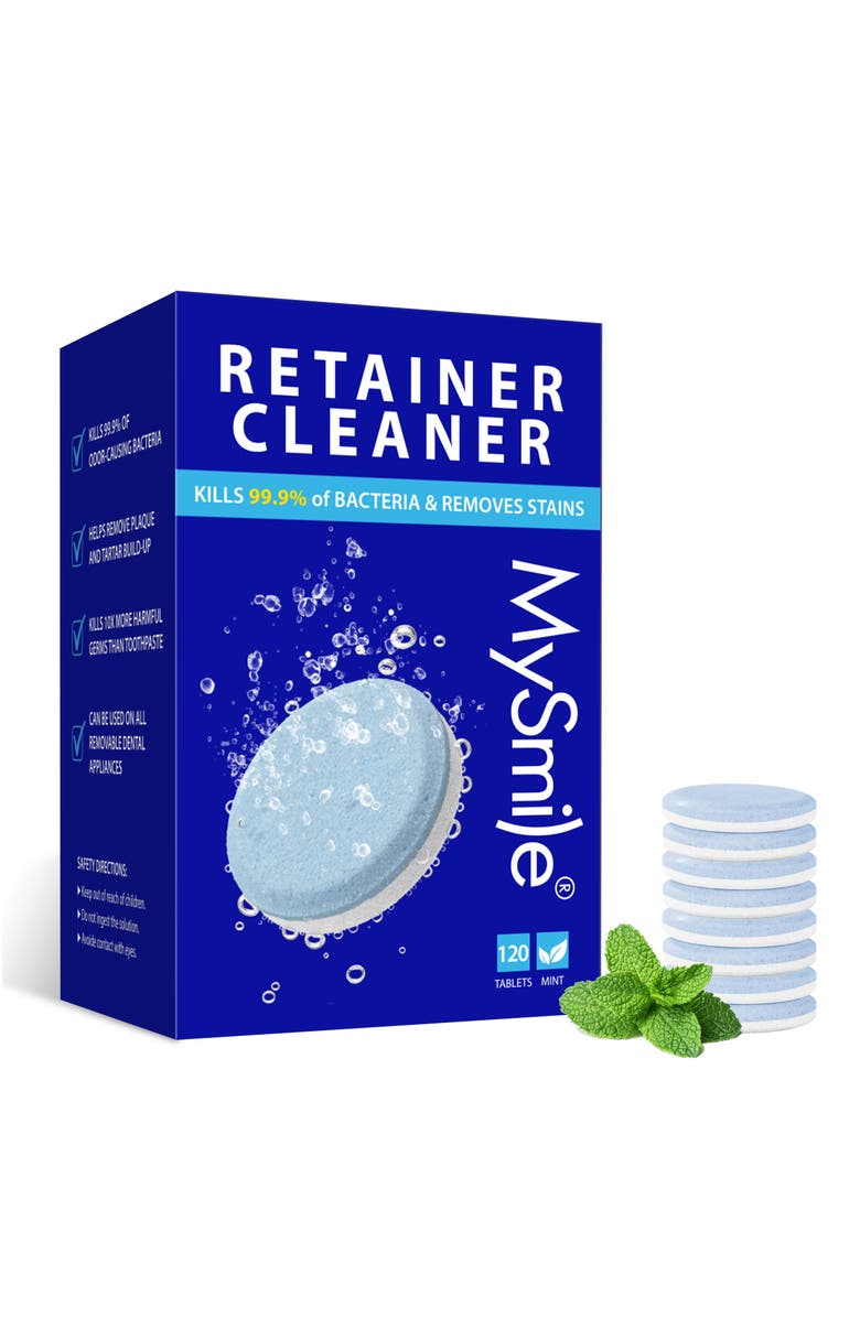 MySmile Denture Cleaning Tablets, Main, color, Mint Blue