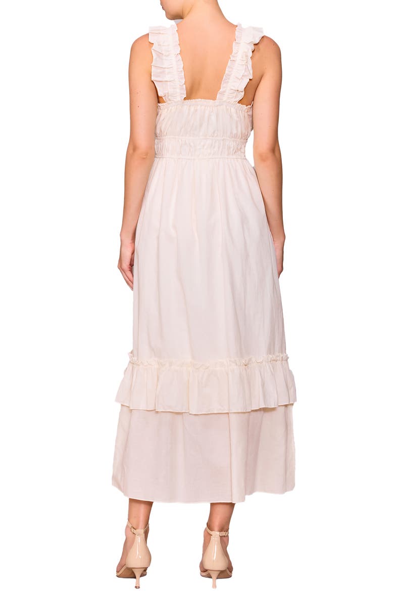 MELLODAY Ruffle Tiered Maxi Sundress, Alternate, color, Ivory