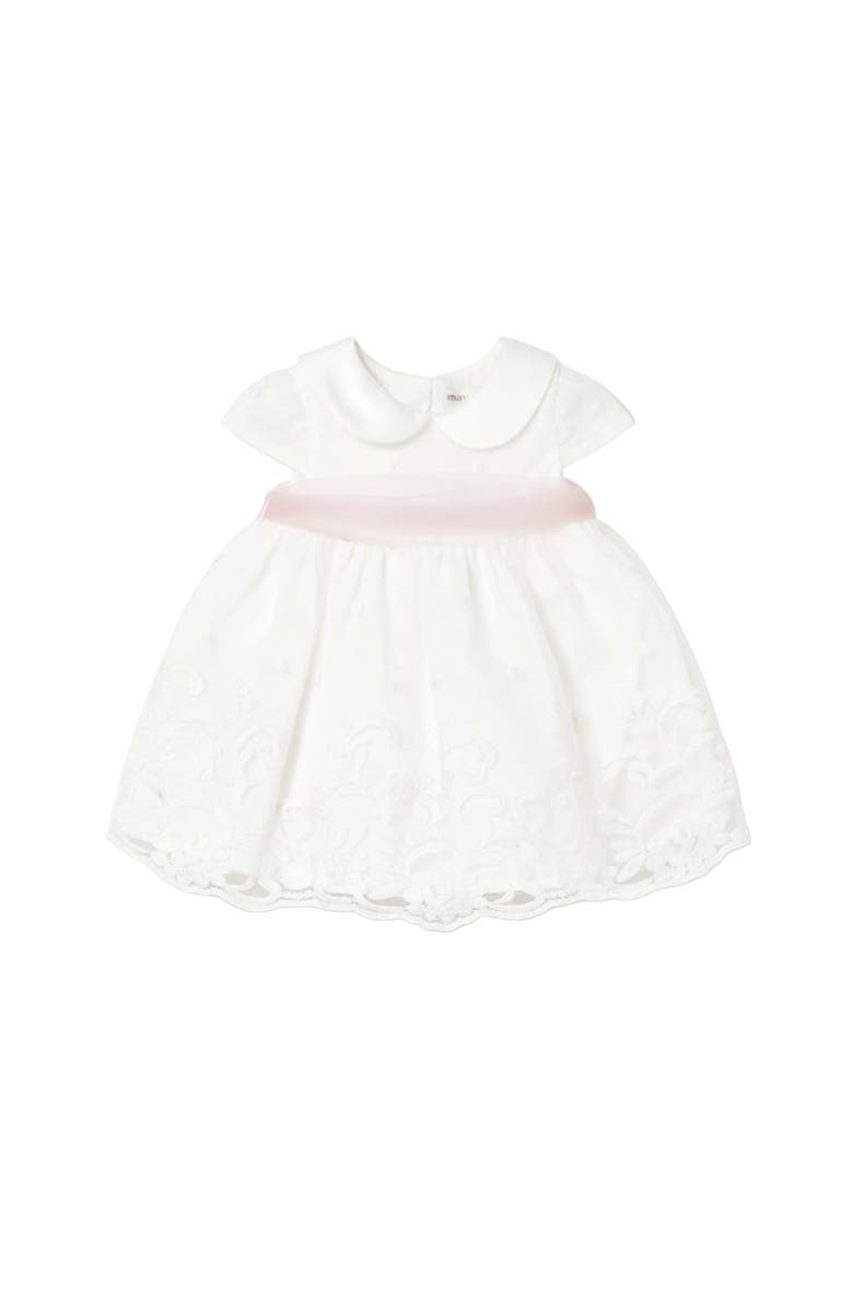 Mayoral Dress With Embroidered Skirt, Main, color, White