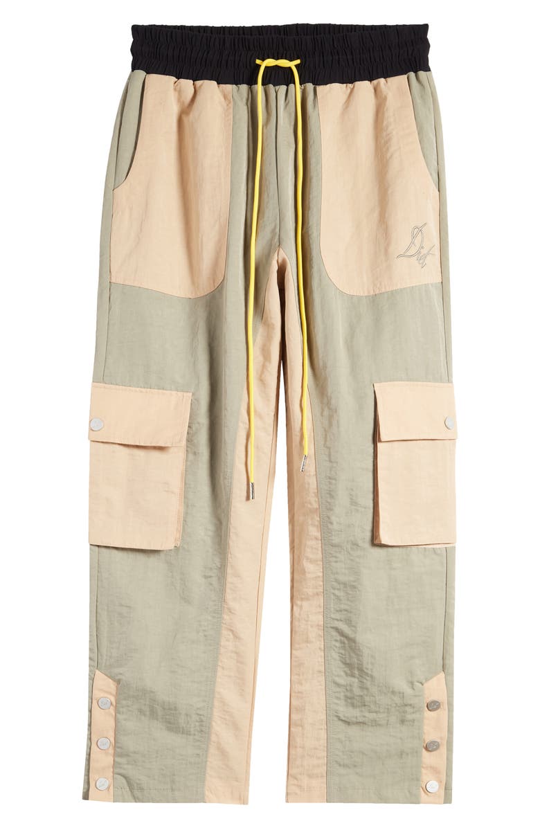 DIET STARTS MONDAY Colorblock Nylon Cargo Pants, Alternate, color,