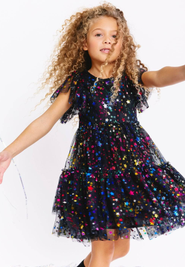 Lola + The Boys Shining Rainbow Star Tulle Dress
