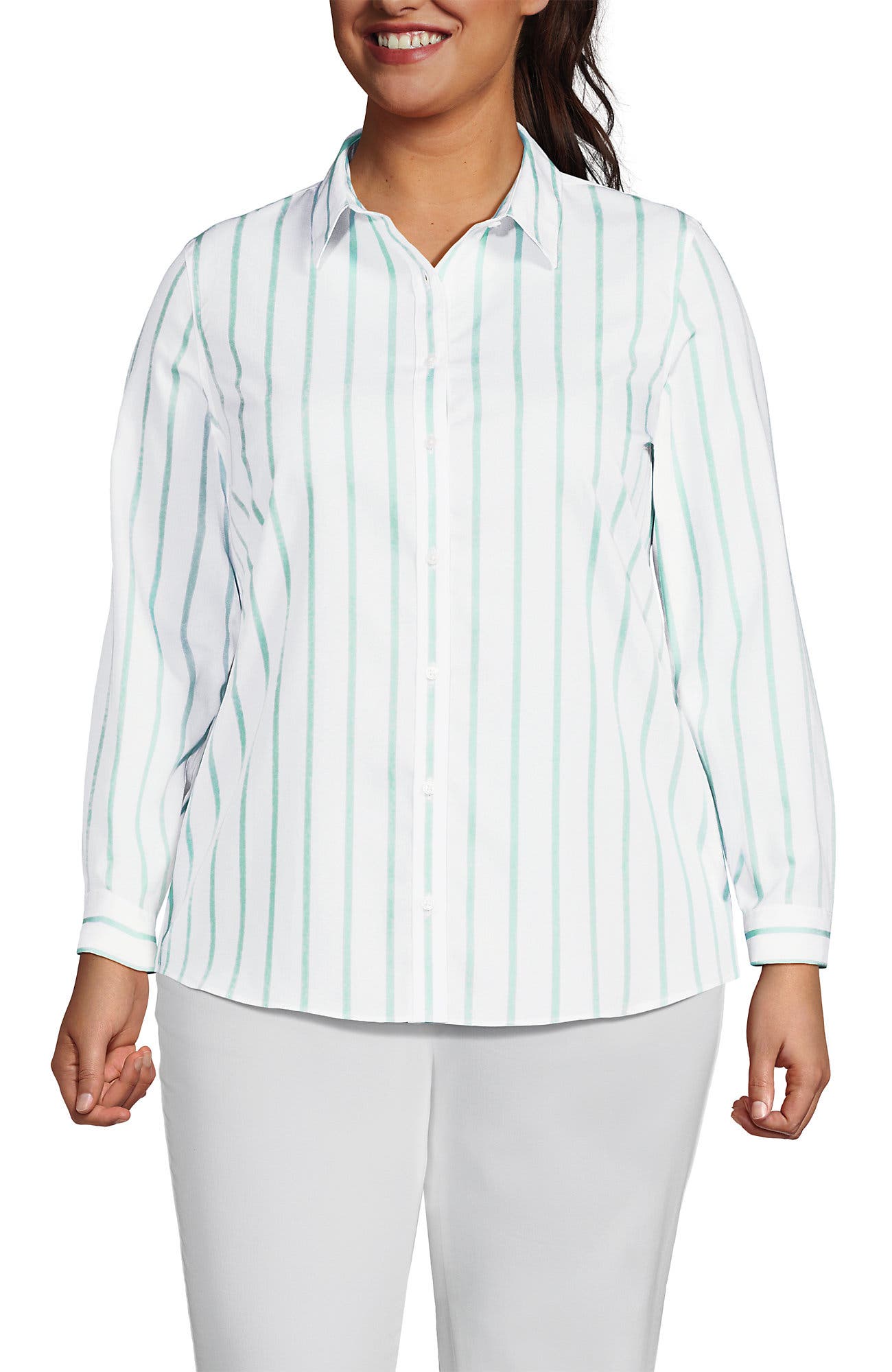 White/Aqua Classic Stripe