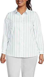 Lands' End Plus Size No Iron Button Front Shirt