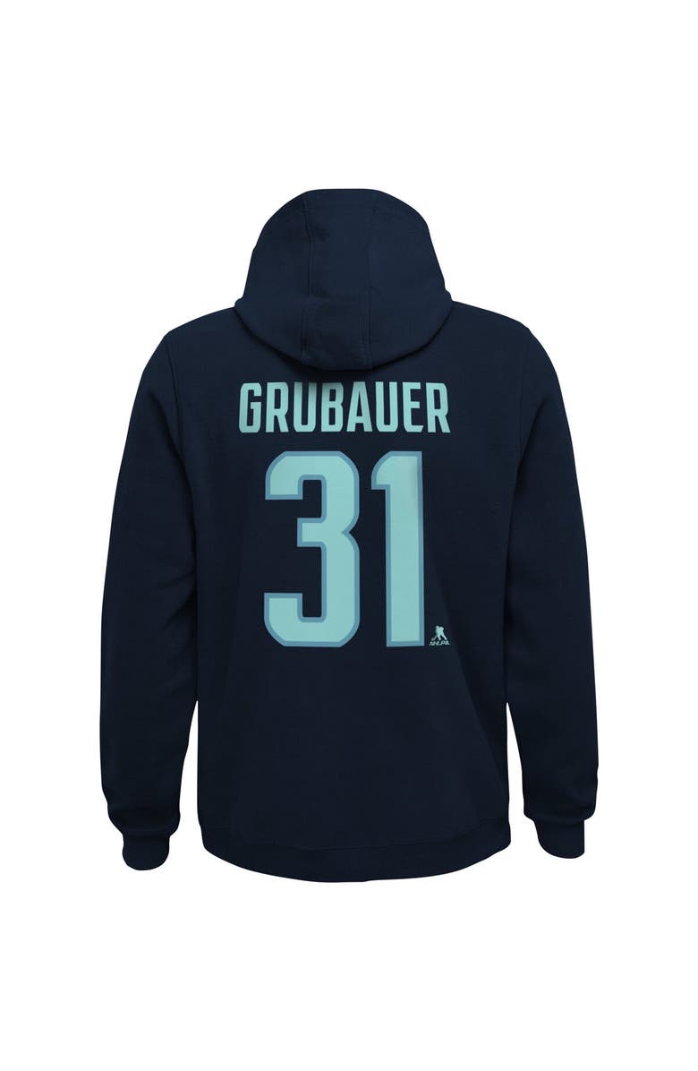 Outerstuff Youth Philipp Grubauer Navy Seattle Kraken Player Name & Number Hoodie, Alternate, color, 