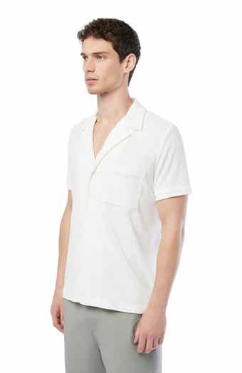 ★andar★ Air Cooling Open Collar One Piece Onia Poplin Seersucker Convertible Vacation Shirt | Nordstrom
