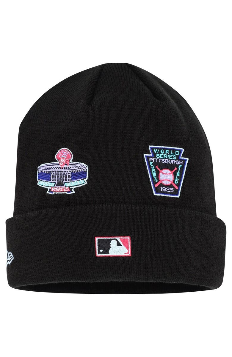 New Era Men's New Era Black Pittsburgh Pirates Polar Lights Cuffed Knit Hat, Alternate, color, Black