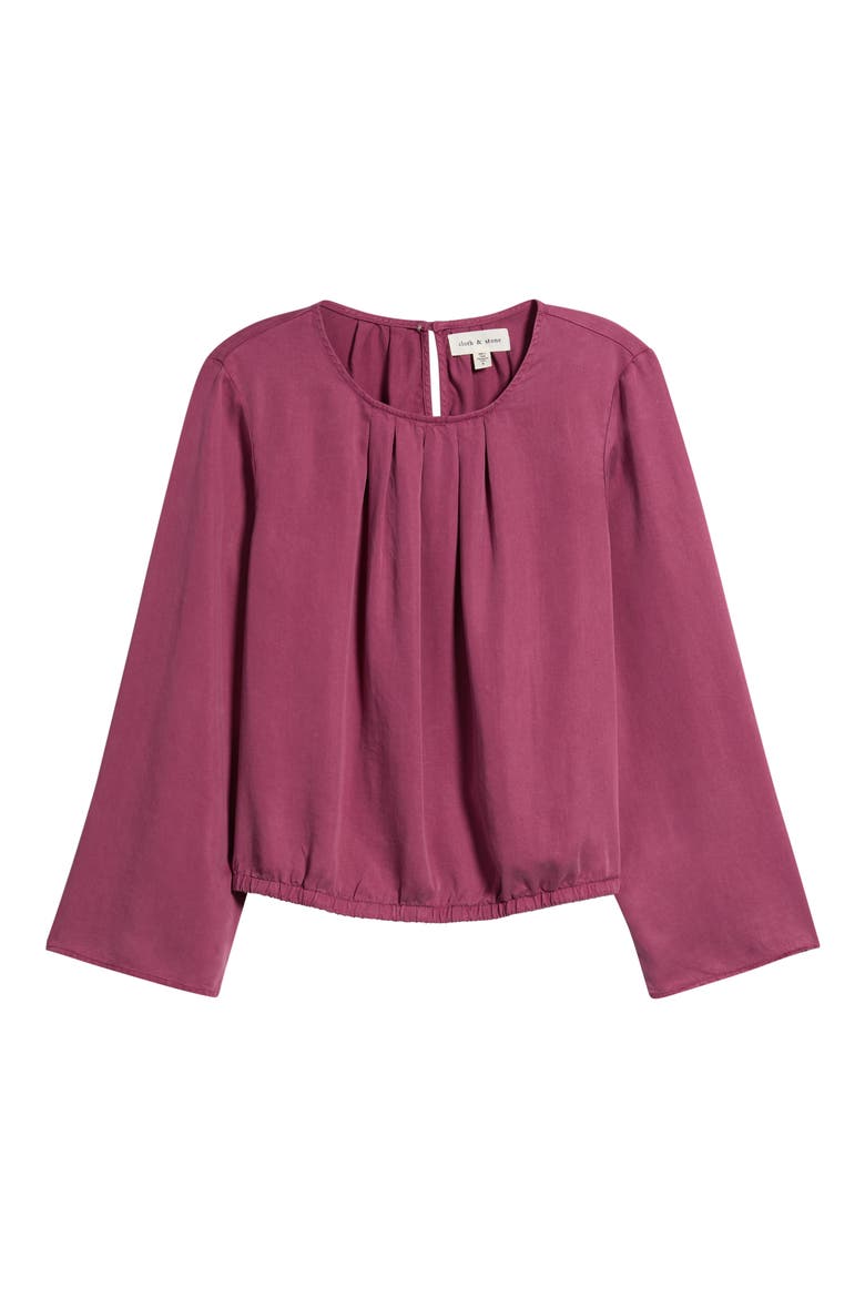 Pleated Top, Alternate, color, ROSY SANGRIA