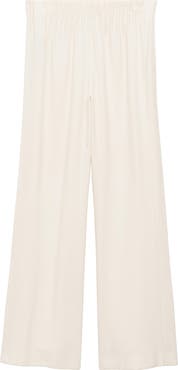 MANGO Pleated Pull-On Wide Leg Pants