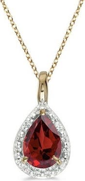 ALLUREZ Pear Shaped Pendant Necklace
