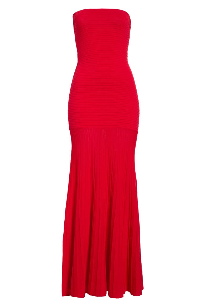 Arlo Strapless Stretch Cotton Tube Dress, Alternate, color, RED