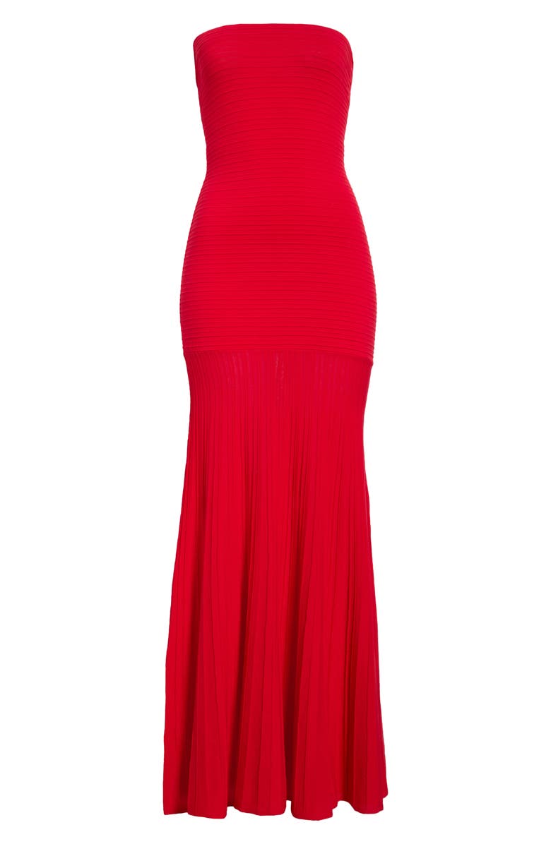 Line & Dot Arlo Strapless Stretch Cotton Tube Dress, Alternate, color, Red