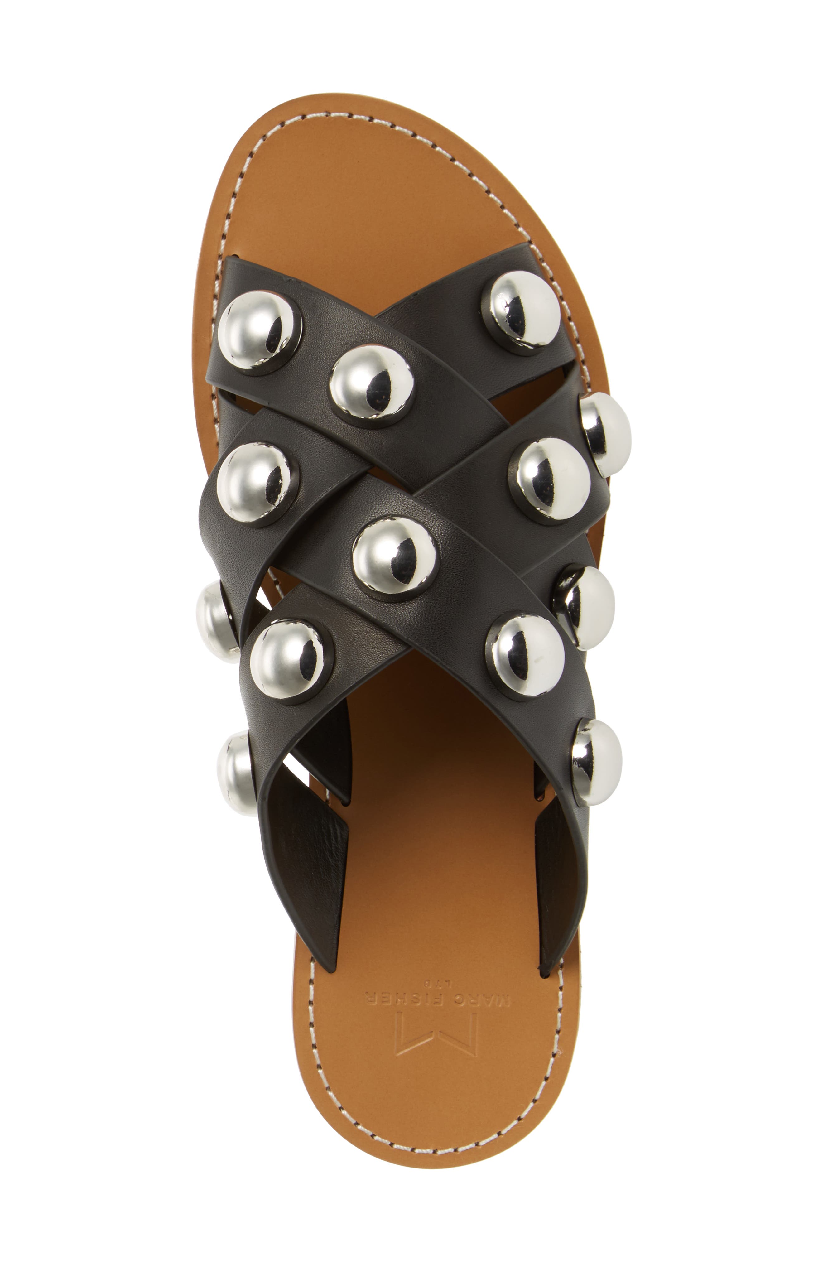 Raidan Studded Sandal, Alternate, color, BLACK LEATHER