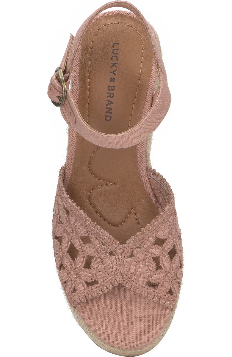 Lucky Brand Coyna Espadrille Ankle Strap Platform Wedge Sandal, Alternate, color, Bellini Linen