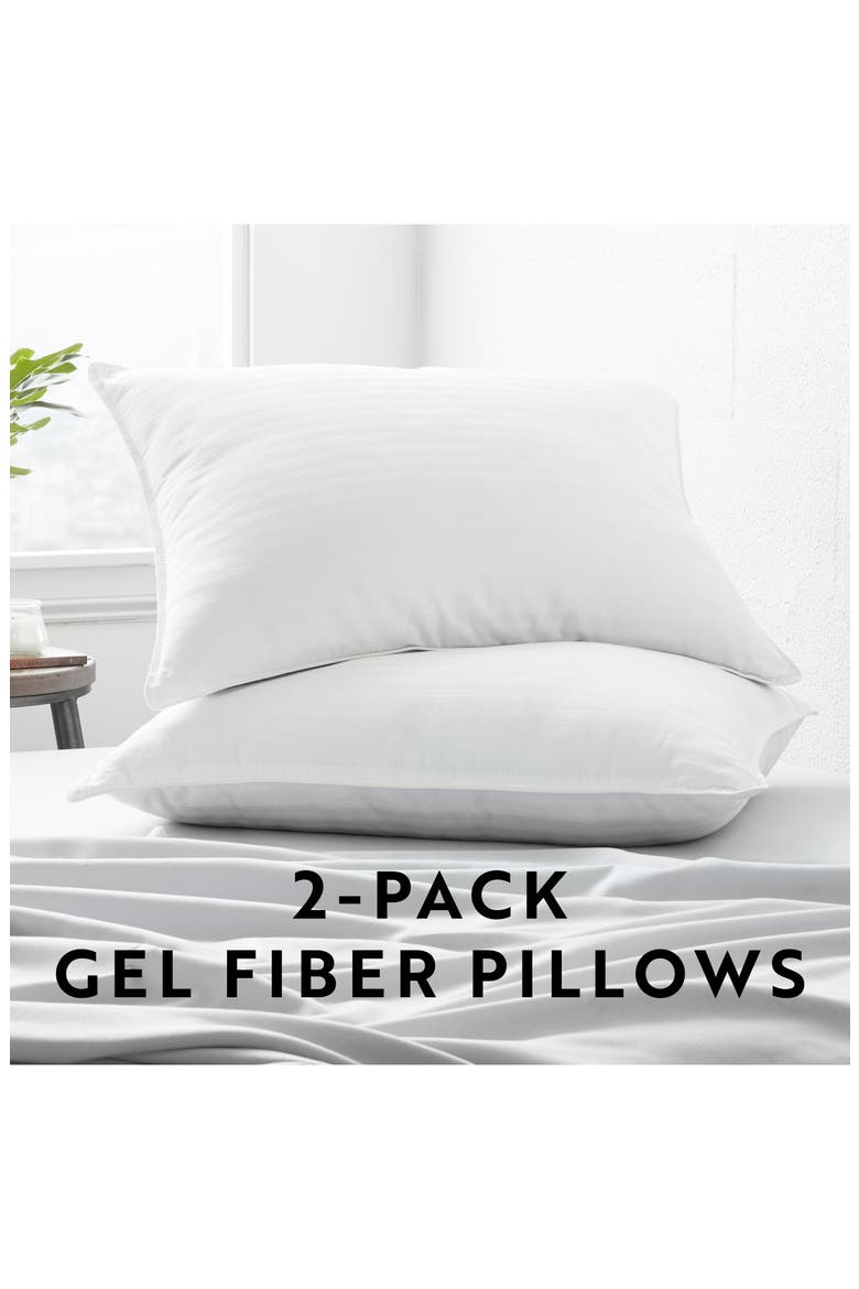 HOME SPUN Plush Down Alternative Gel Fiber Pillows - Pack of 2, Alternate, color, WHITE