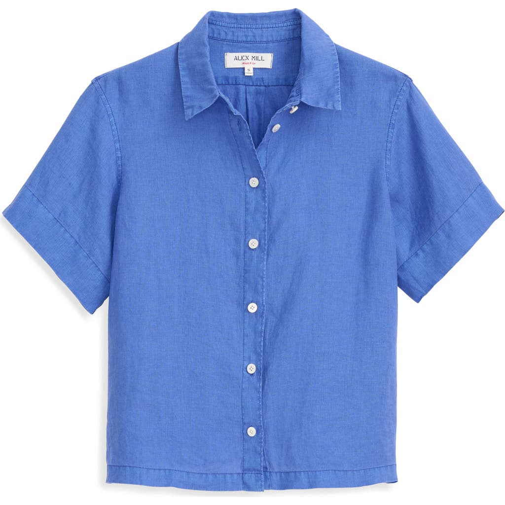Alex Mill Maddie Linen Button-up Shirt In Ultramarine