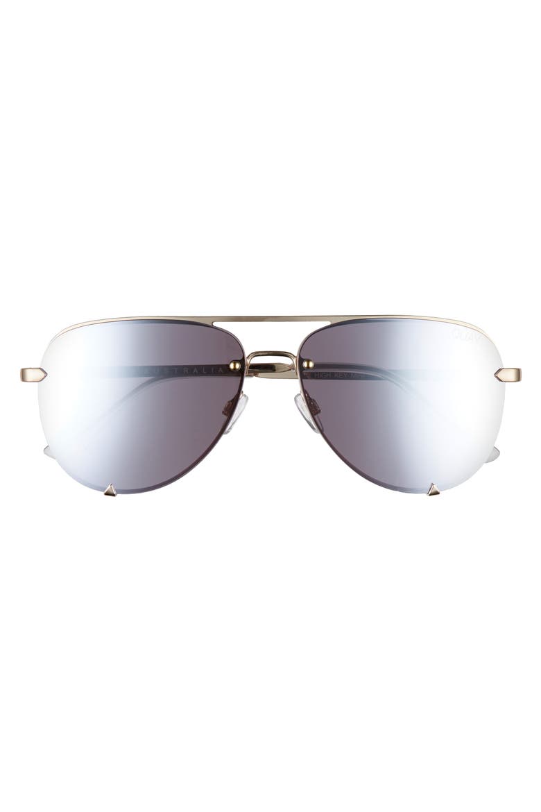 High Key Mini Rimless 60mm Aviator Sunglasses, Alternate, color, GOLD/ LILAC