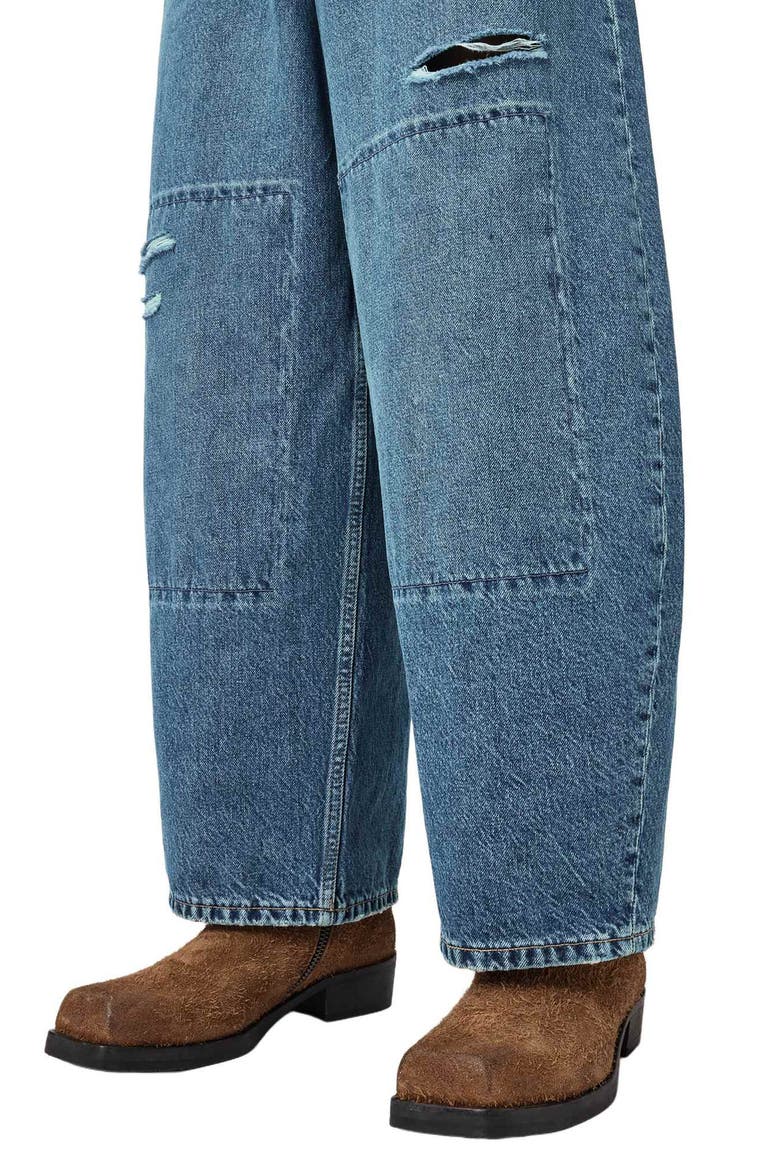 Slouchy Barrel Leg Jeans, Alternate, color, DESTROY MID INDIGO