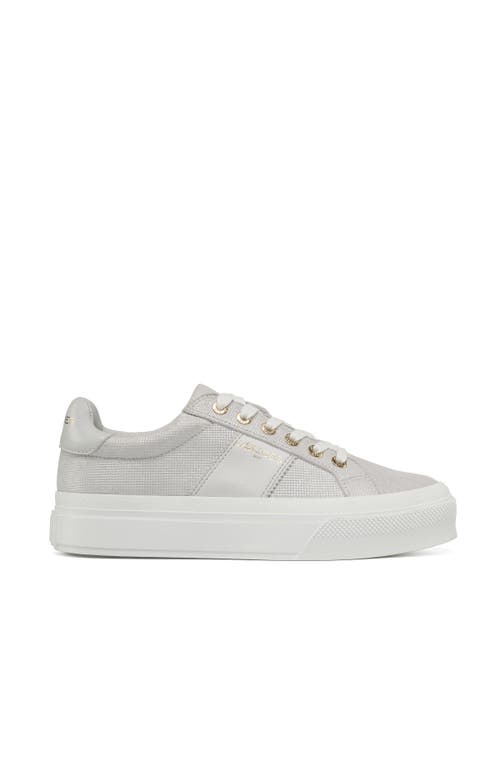 Jslides Footwear Gatsby Platform Sneaker In White Silver