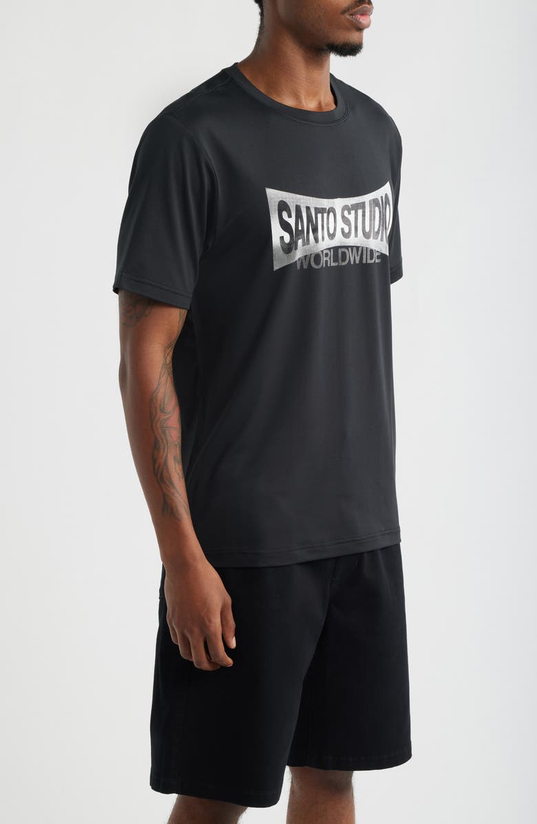 SANTO STUDIO Ciao Tech Logo Graphic T-Shirt, Alternate, color, Black