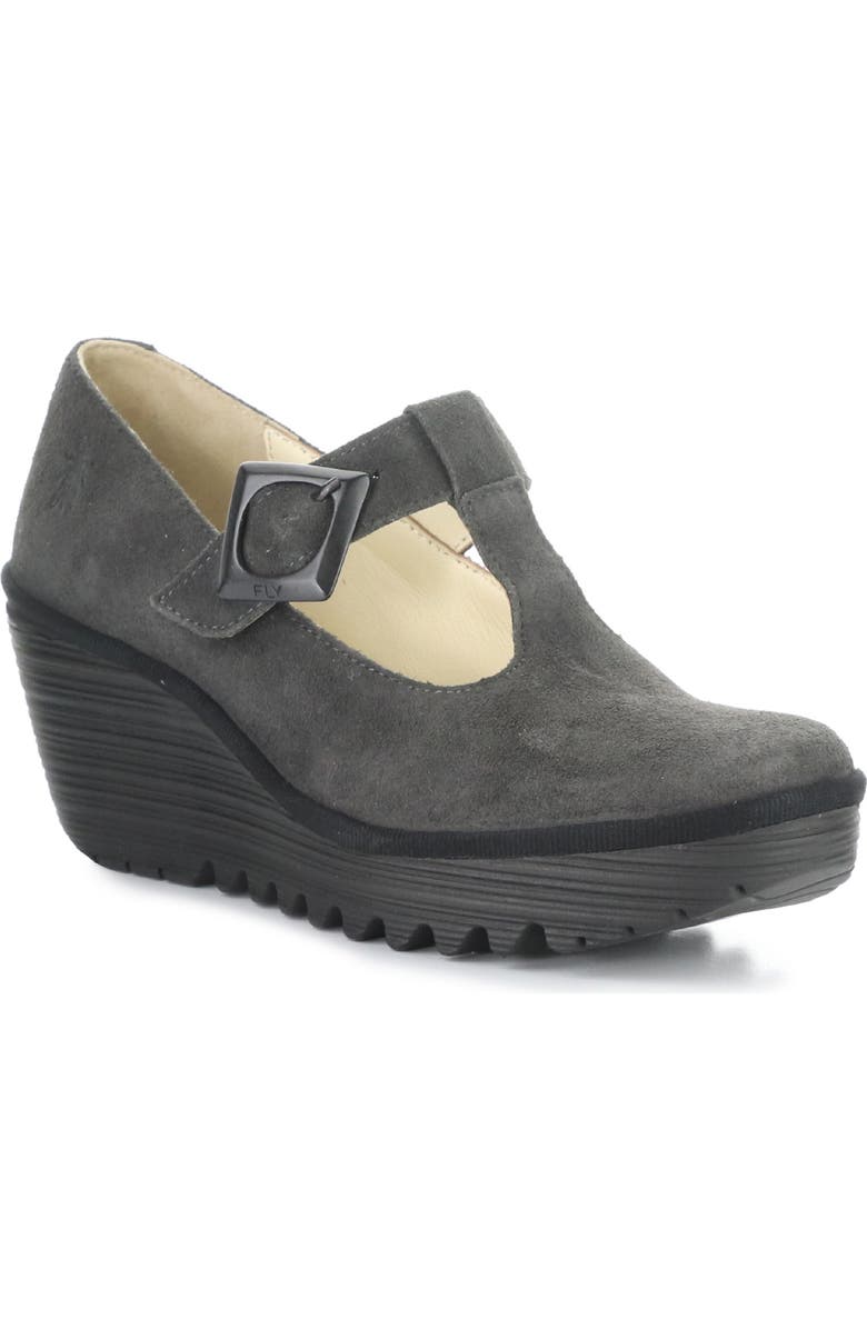 Fly London Yald Wedge Mary Jane Pump, Main, color, 005 Diesel