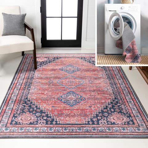 Dalyan Geometric Medallions Machine-Washable Area Rug