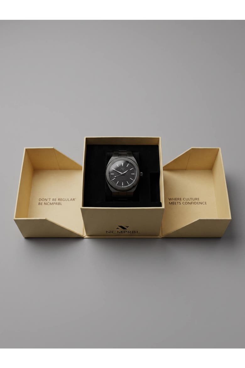 Elevate Link Phantom Swiss Quartz Bracelet Watch, 42MM, Alternate, color, Black/Silver