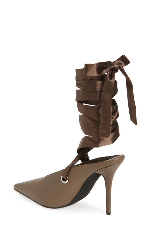 Jeffrey Campbell Grateau Ankle Wrap Mule In Brown