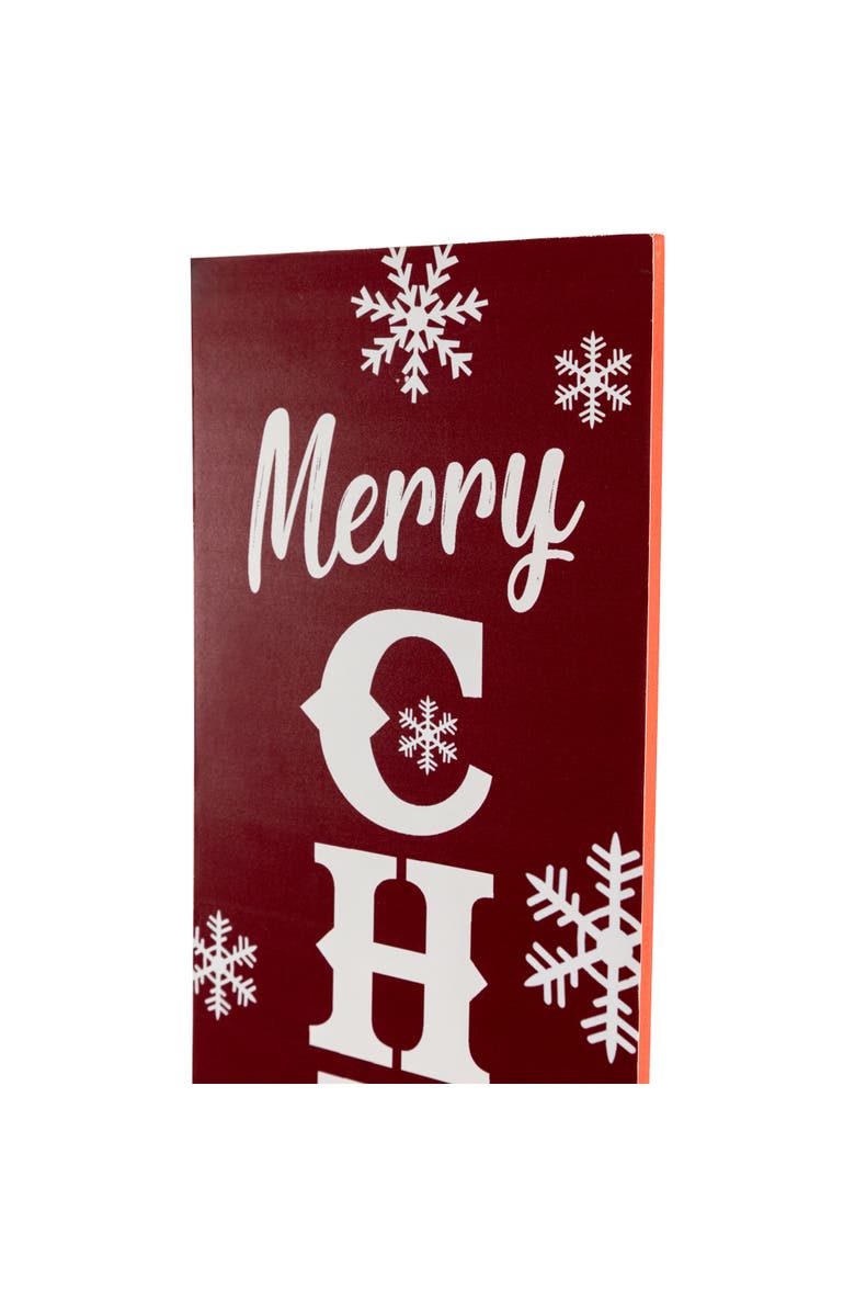 Northlight 36" Red and White "Merry Christmas" and Snowflake Porch Board Sign Decoration, Alternate, color, 