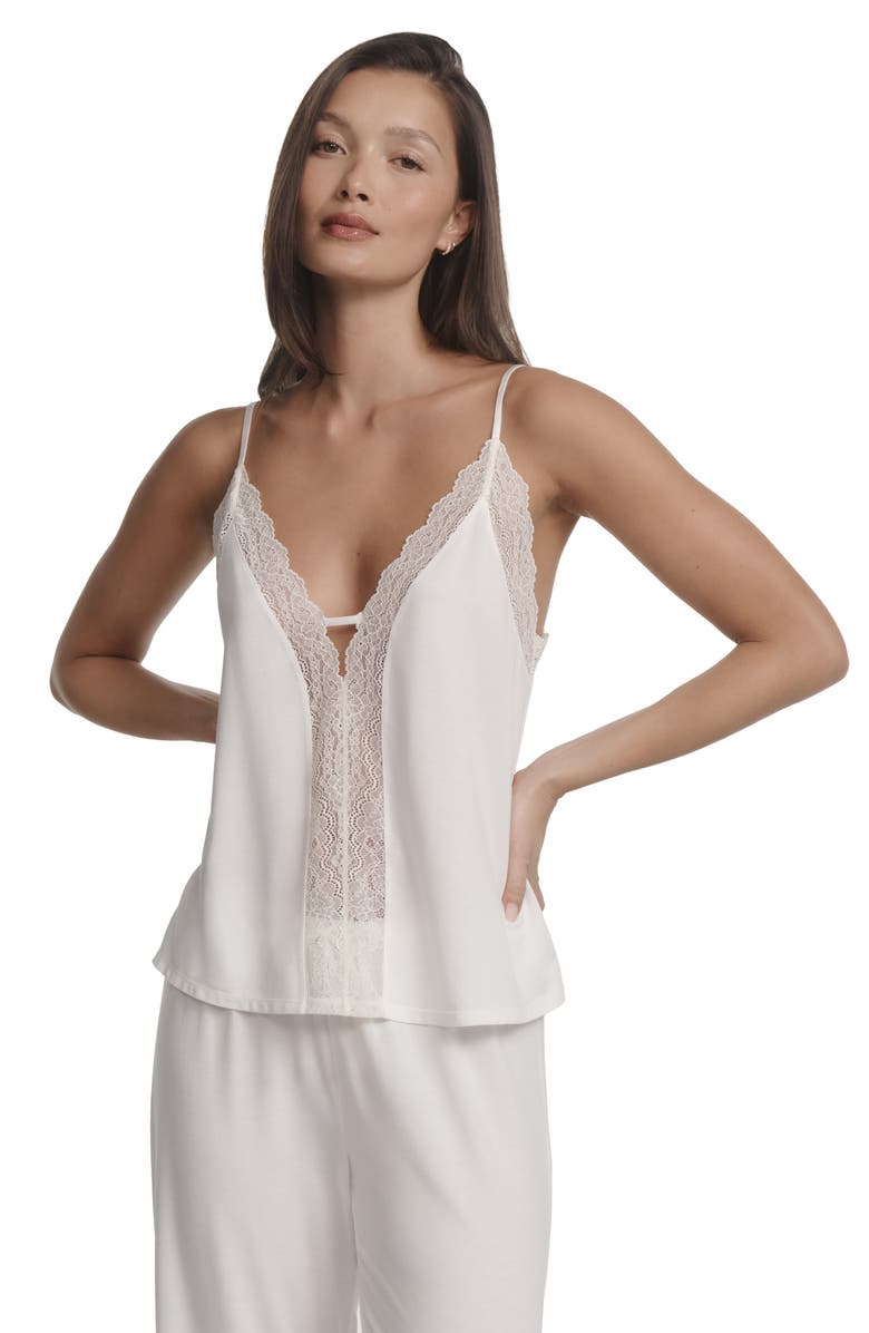 Eberjey Lara Long Pajamas, Alternate, color, Ivory