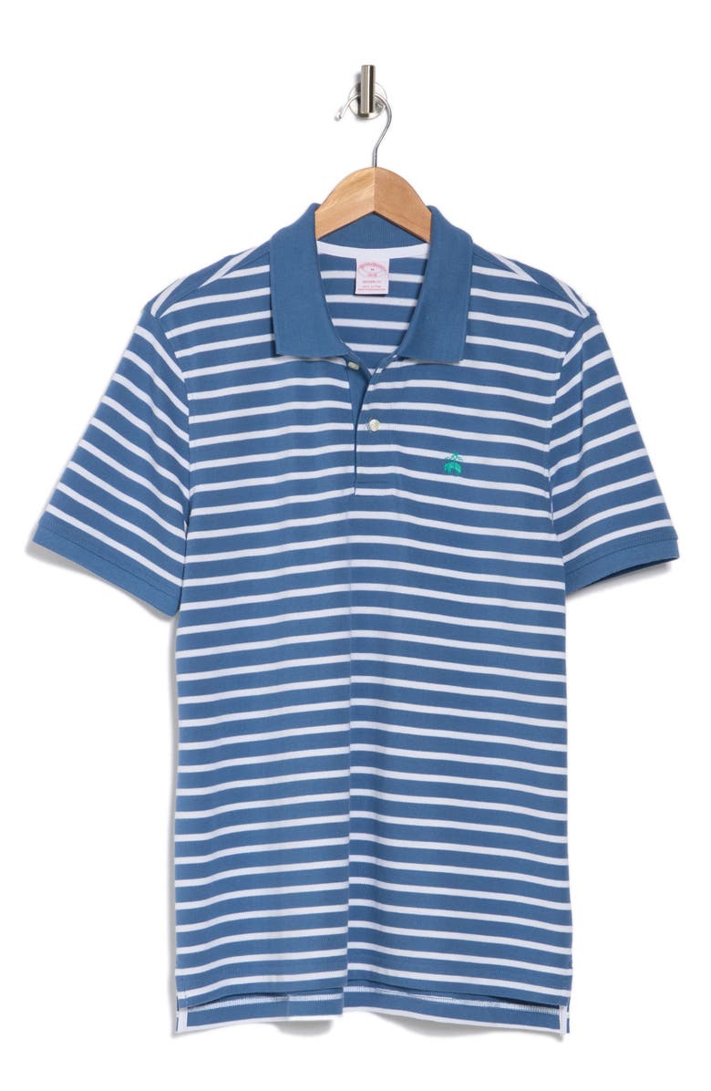 Brooks Brothers Mariner Cotton Piqué Polo, Alternate, color, Blue/ White