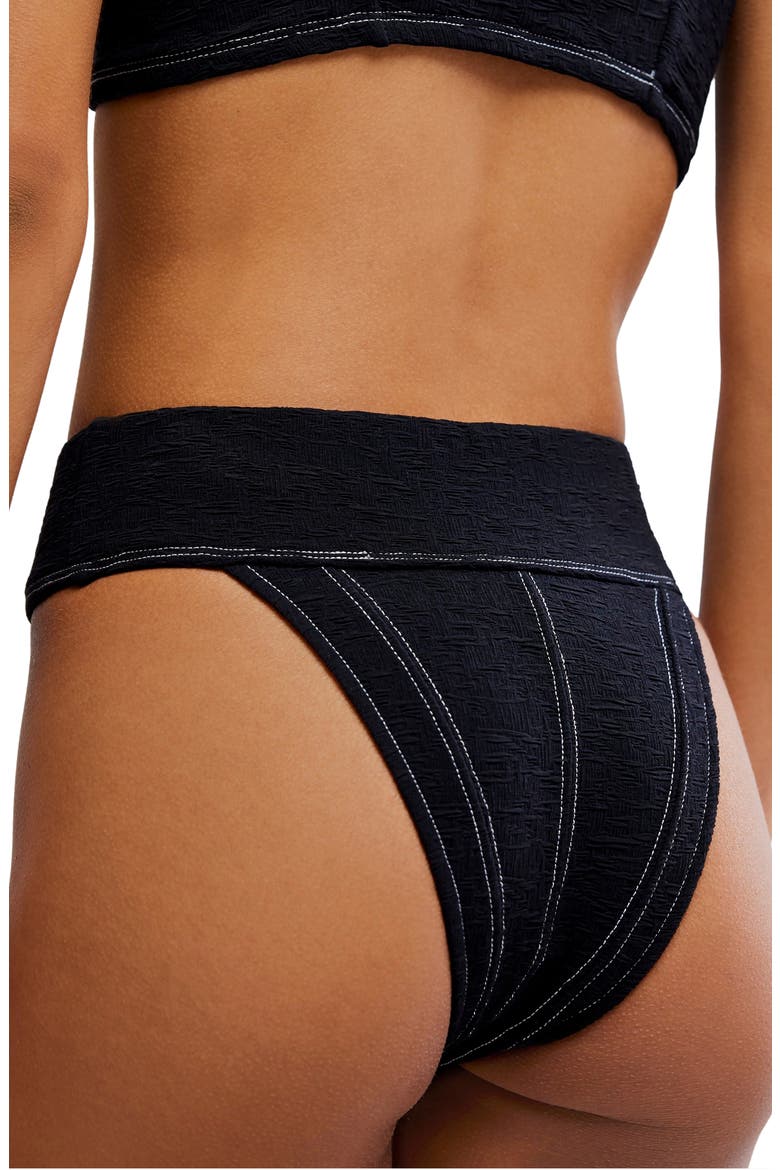 Dylan High Waist Bikini Bottoms, Alternate, color, BLACK